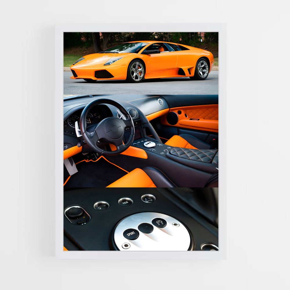 Poster Vitesse Chromée – affiche Lamborghini (vue 3)